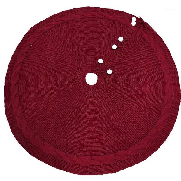 

1pc white plush red christmas tree skirt 120cm fur carpet merry christmas tree skirts home xmas floor decor ornament party t31