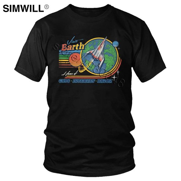 

vintage style visit earth cool retro space ship short sleeved summer regular fit tee apparel gift hooded sweatshirt hoodie men t shirt