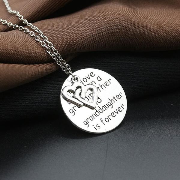 

letter necklace tag engraved necklace grandmother family necklaces, Silver