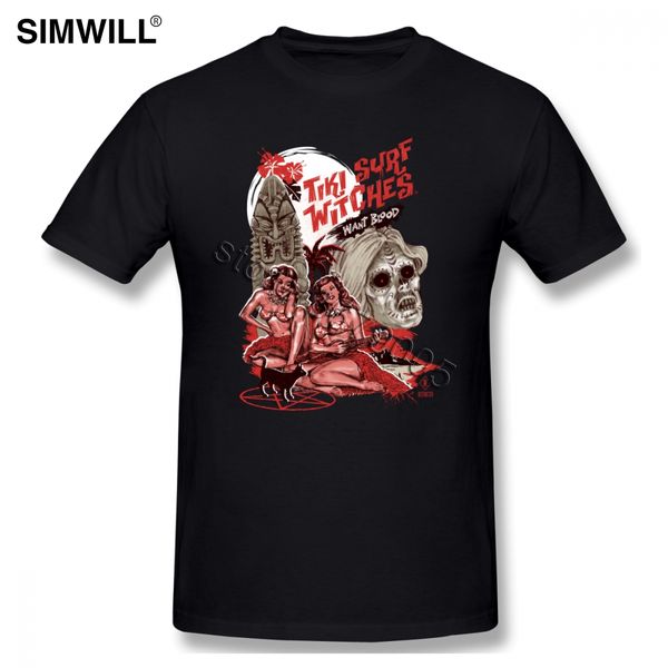 

sport trend men tiki surf witches tees large size eco cotton short sleeves t-shirts o-neck skull t shirt