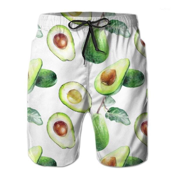 

men's shorts mens swimming swimwear avocado tropical watercolor men trunks swimsuit man beach wear short pants bermuda boardshorts1, White;black