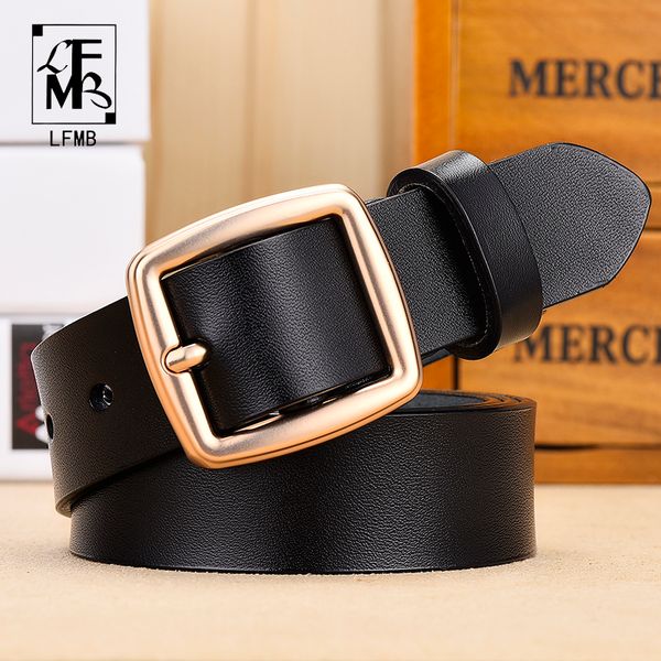 

lfmb]female deduction side gold buckle jeans wild belts for women fashion students simple new pin buckles belt, Black;brown