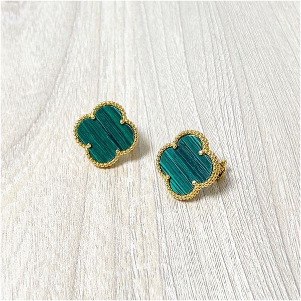 

titanium four leaf clover red love stud earrings gold earrings color studs fashion accessories jewelry with box with stamp ing, Golden;silver