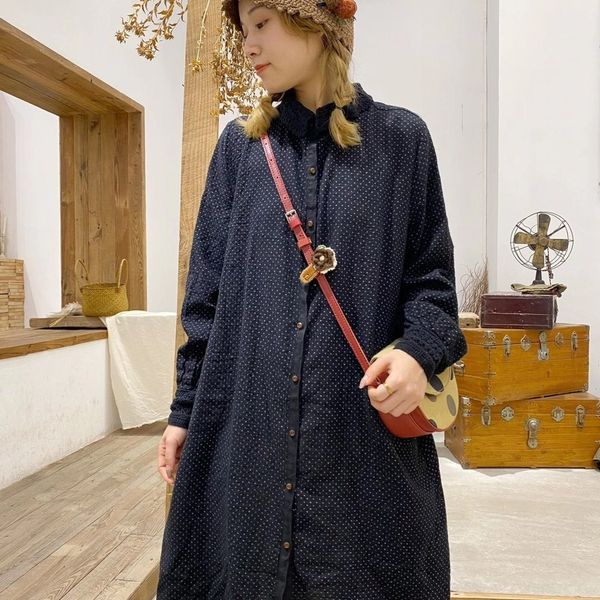 

4q7wl 2020 dress stitching dressmuye qiusen women's loose and versatile large size waist dresslace lace dress hemp long sleeve cotton s, Black;gray