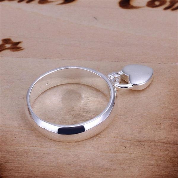 

for women lady wedding silver rings female charm hanging heart lock jewelry r133 h sqcezc