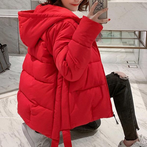 

autumn winter women casual hooded dwon cotton padded jacket female coat fashion short cotton parkas plus size, Black