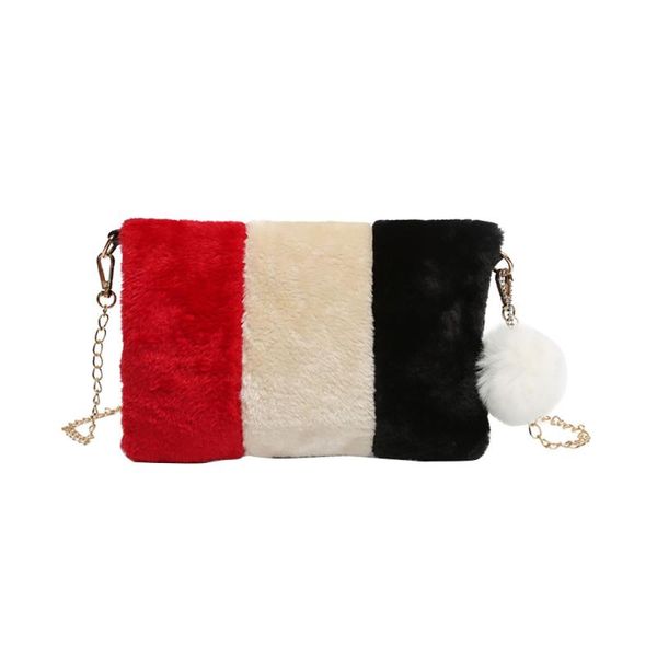 

ocardian новые женщины color matching плюшевые сумка плеча плюша большой tote дамы кошелек дикий отдых street fashion bag