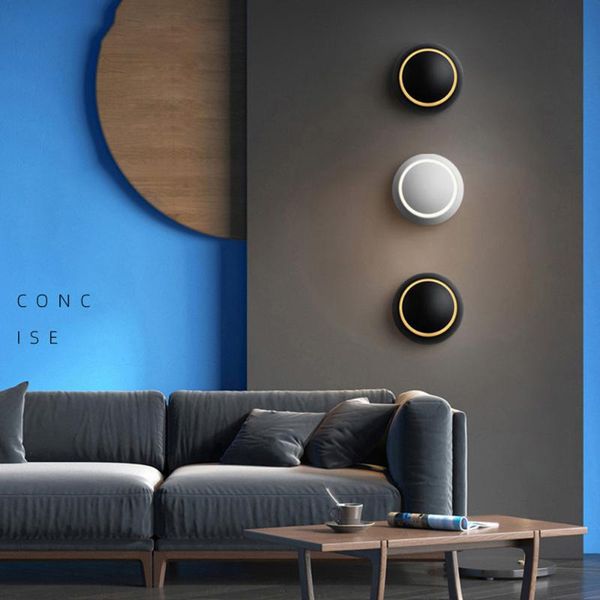 

wall lamp 2021 led 360 degree rotation adjustable bedside lights white black creative modern aisle round