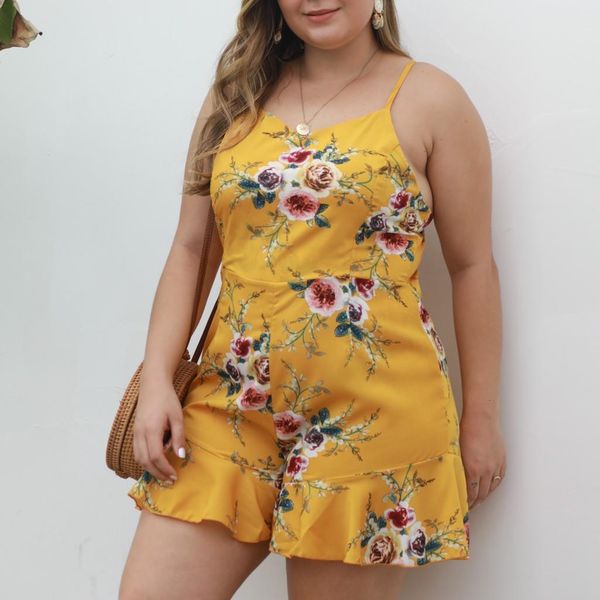 

plus szie women rompers print lace jumpsuit summer short pleated overalls jumpsuit female chest wrapped strapless playsuit#j30, Black;white