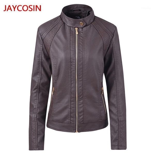 

jaycosin female jacket women casual sweatshirt slim zipper long sleeve bomber jacket 2020 warm coat l4008261, Black;brown