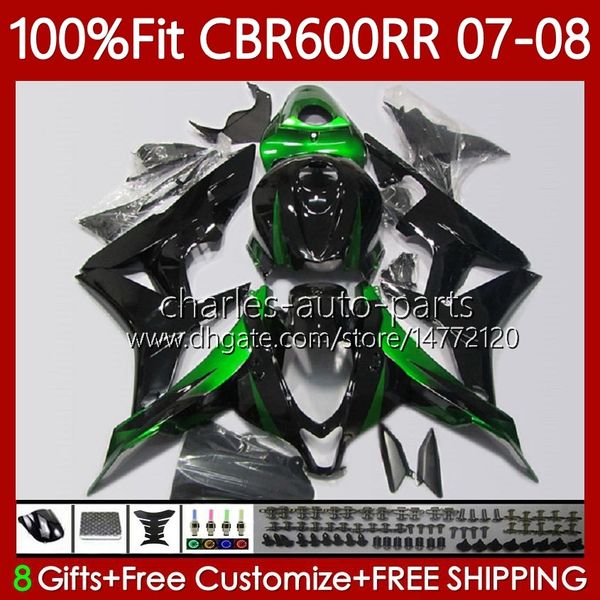 Carrozzeria OEM verde nero per HONDA CBR600 RR F 5 CBR 600RR 2007-2008 Corpo 70No.142 CBR 600 RR CC F5 600CC CBR600RR 07 08 600F5 CBR600F5 2007 2008 Stampo ad iniezione Carenatura