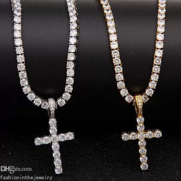 

necklace designer jewelry luxury diamond silver pendants without chain iced out tennis twist chains hip hop cuban link sideways cross neckla