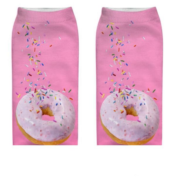 

breathable donut socks catoon design print foods socks summer harajuku hip hop socks for female women girl sport sock wholesale, Black