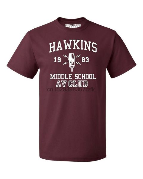 

hawkins middle school av club white design mens t-shirt casual tee sport hooded sweatshirt hoodie