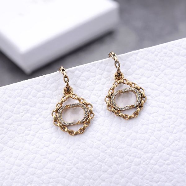 

2021 fashion crystal stud earrings for lady women party earring new wedding lovers gift engagement jewelry for bride, Golden;silver