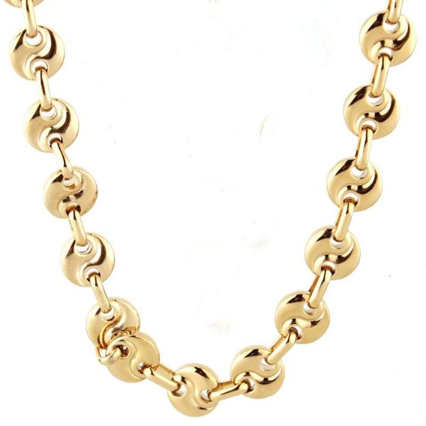 

10mm custom size fashion jewelry 316l stainless steel gold new "s" shape coffee beans chain men women necklace or bracelet 7-40&qu, Silver