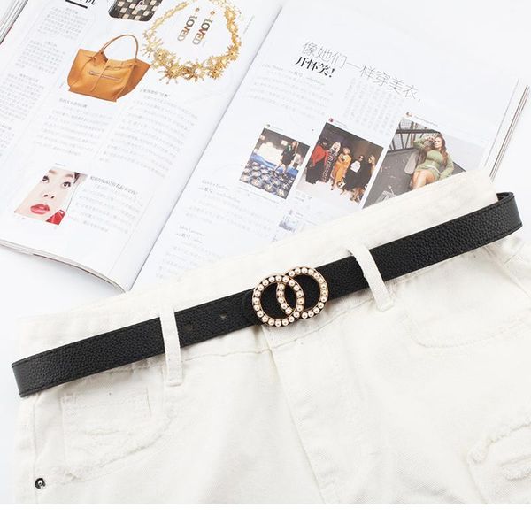 

litchi pattern leather belt women waist ceinture femme luxury pearl studded buckle belts for women fashion black pearl b jllgxy, Black;brown