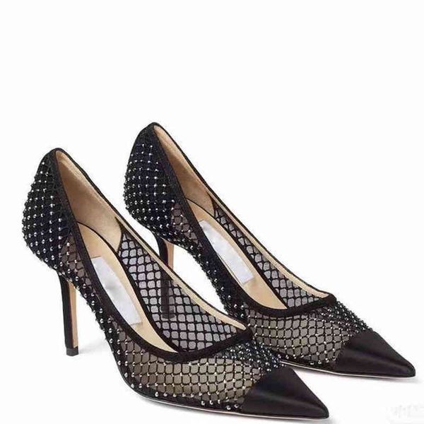 

designers shoes luxurys women high heels quality designer party wedding bride ladies sandals fashionable dress pointed leather rivets, Black