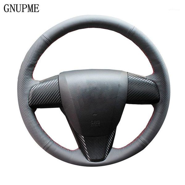 

black genuine leather car steering wheel cover for old 3 5 6 2003-2020 special hand-stitched steering covers1