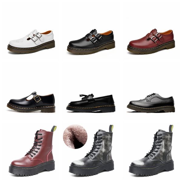 

2021 large supply classic 1460 boot ankle crystal sole martin mens women womens fur snow martins 6/8-hole boots doc 36-46 83#, Black