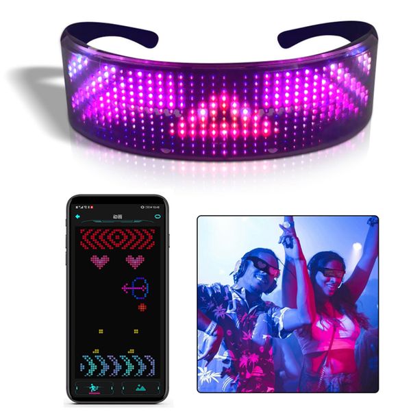 

original app control cyberpunk led glasses multicolored for party light up diy message image magic bluetooth glowling glasses party dhl mx