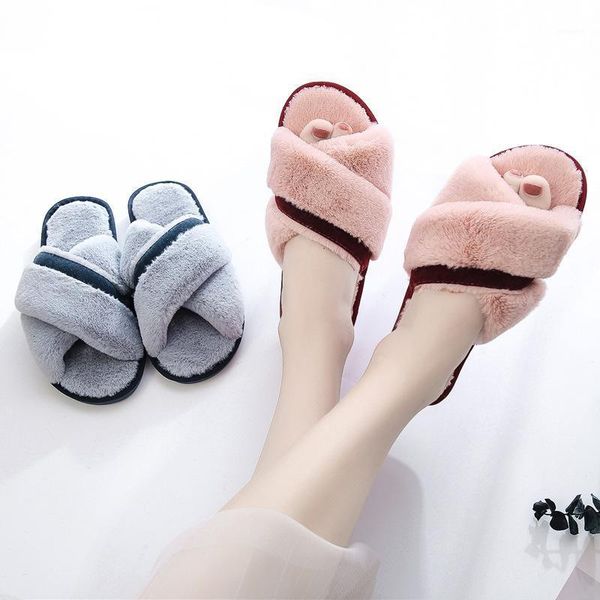 

super soft home slippers woman fluffy winter plush slippers warm house for ladies faux fur furry female sildes shoes1, Black