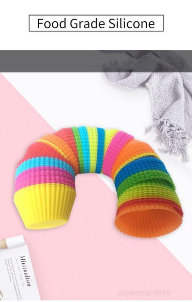 

a-7cm round muffin cup diy baking pudding silicone cake mold owc3254