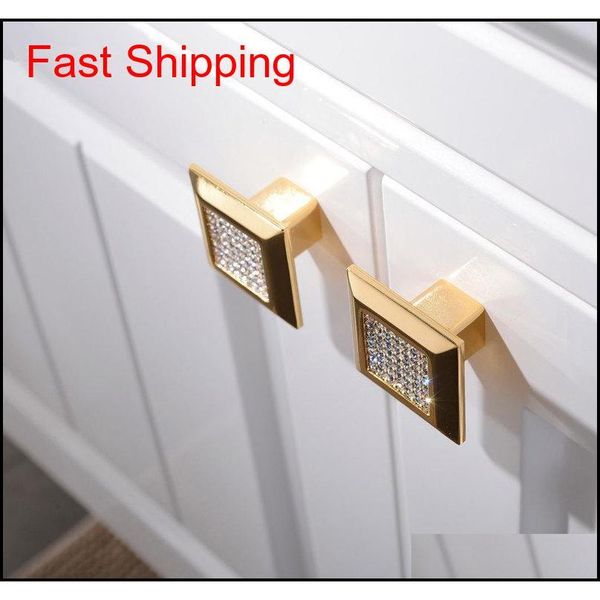 

24k gold chrome crystal drawer cabinet knobs handle diamond sliver wine wardrobe decotation furniture knobs dr qyleoo homes2011