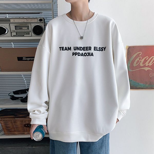 

autumn winter new cartoon men hoodies casual o-neck pullover sweatshirt fashion loose fleece streetwear c0127, Black