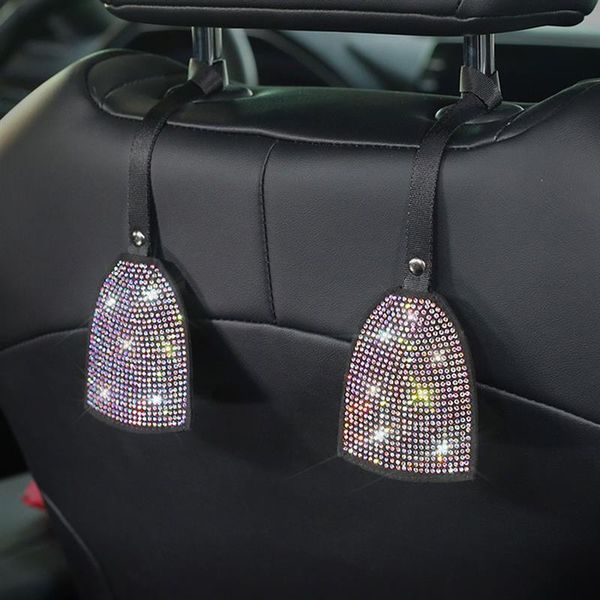 

2020car back seat hidden hook headrest hanger luster crystal diamond car decor automotive interior accessories for women