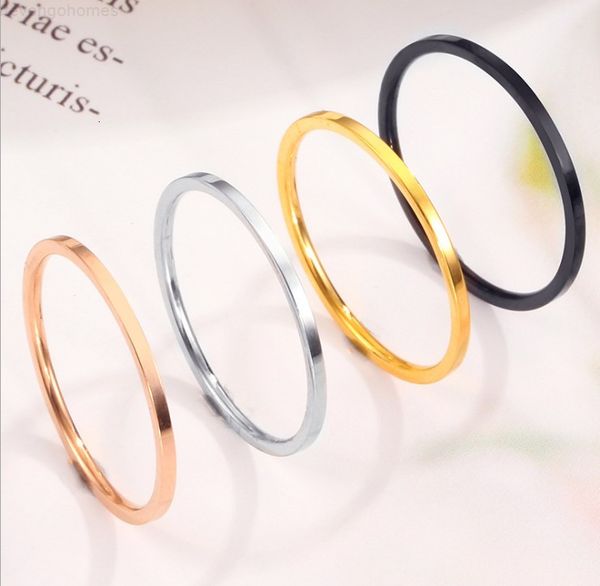 

size thin minimalism steel 1mm 2mm stainless 3-10 mens band finger rings toe ring for women and men wholesale jewelry, Silver