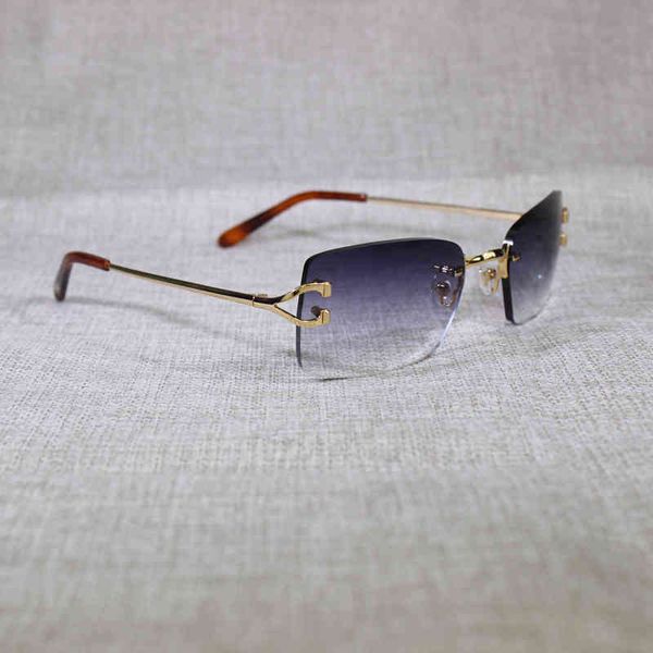 

2022 factory wholesale model vintage rimless men accessories metal clear glasses frame square gafas oculos shades luxury eyeglasses sunglass, White;black