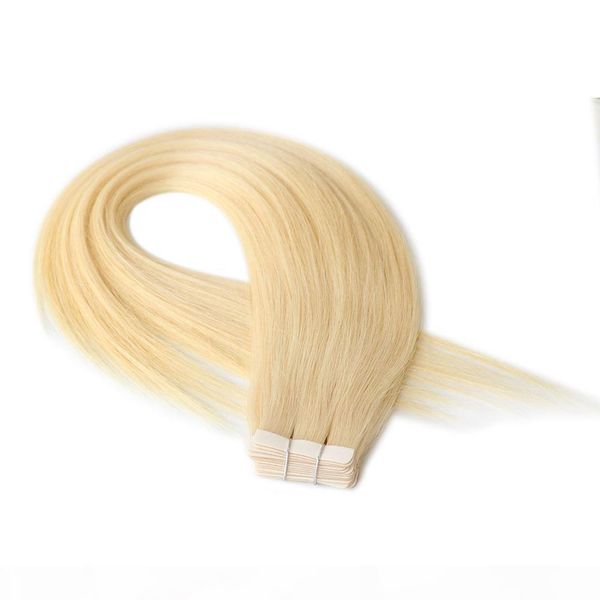 

100% human cuticle aligned tape hair extensions blonde color 2.5gram pcs 40pcs virgin remy tape in hairs, Black