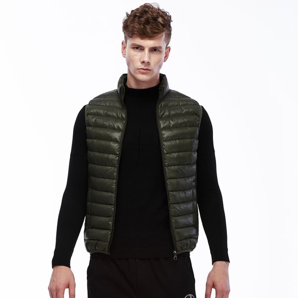 

men gilet waistcoat winter cotton padded sleeveless puffer jacket coats outwear men's thicken vest 201021, Black;white