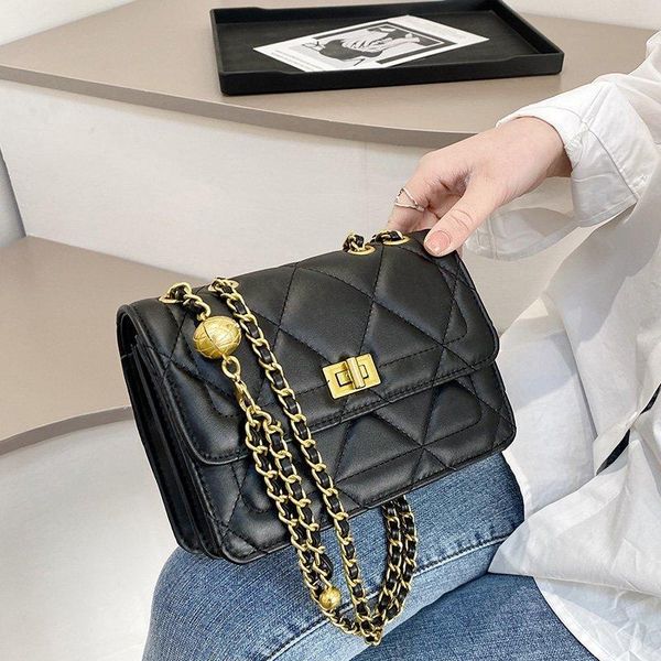 

shoulder bags small square for women purse chain lady's crossbody flap bag designe wild diamond lattice messenger x146h