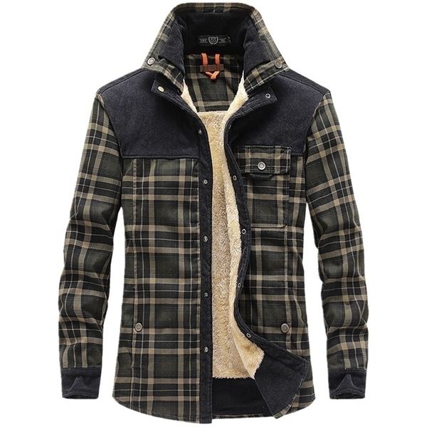 Winterjacke Männer verdicken warme Fleecejacken Mäntel reine Baumwolle Plaidjacke Militärkleidung Männer Chaquetas Hombre Größe M-3XL 201116