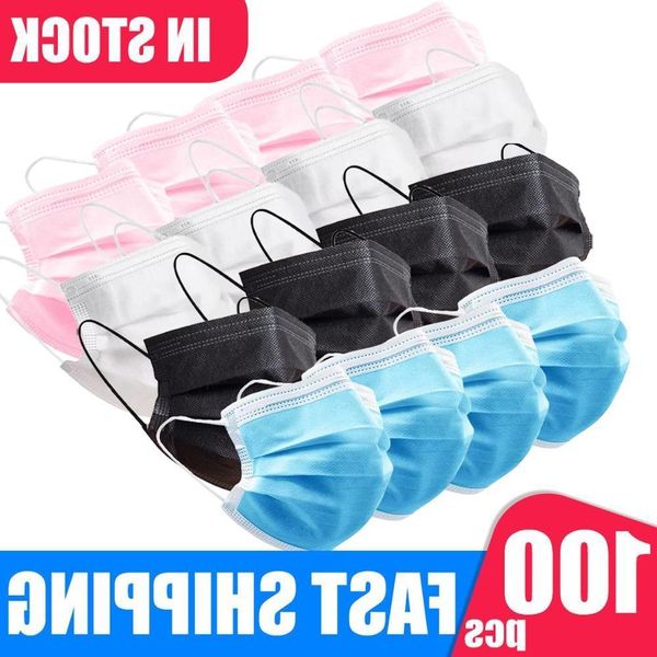 

non disposable 10pcs/50pcs/100pcs wove layer 3 mask ply filter mask mouth face mask breathable earloops masks