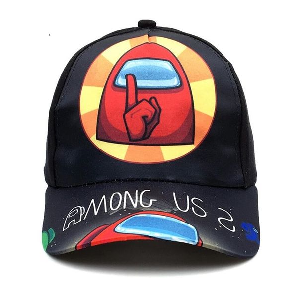 

2 colors among us game anime printed children kids baseball cap wide brim hats ball cap cartoon sunshade hat sports visor cap g11305, Yellow