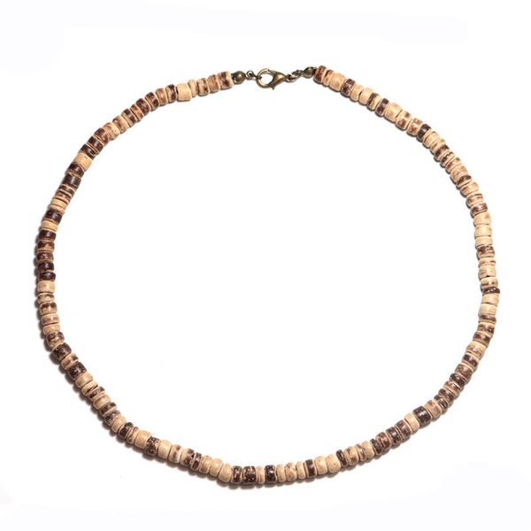 

минималистский mens ожерелье природного венг ожерелье hombre student 4/6 / 8мм диск бисер человек аксессуары подарок для него, Golden;silver