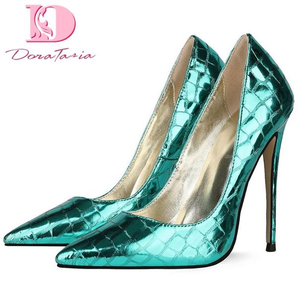 

doratasia 2020 новые поступления плюс размер 45 женщины насосы тонкий каблук остроконечные toe платформы summer party женщина обувь, Black