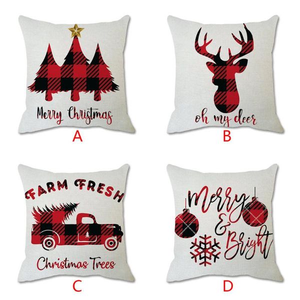 

christmas cotton linen decorative pillowcases polyester throw pillow case striped geometric pillowcase home sofa decor 912