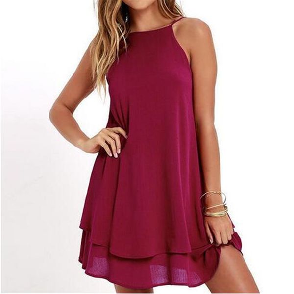 

nouvelle robe en mousseline de soie mini robes dÃ©contractÃ©es spaghetti sangle une ligne Ã©paules dÃ©nudÃ©es robes de soirÃ©e de cocktail, Black