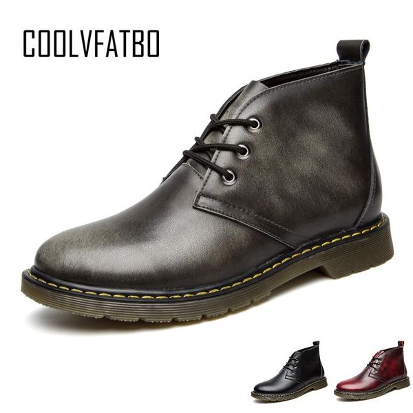 

coolvfatbo 2020 осень зима обувь мужские ботинки из натуральной кожи повседневная мужчины сапоги зимние теплый для холодной мужской голеност, Black