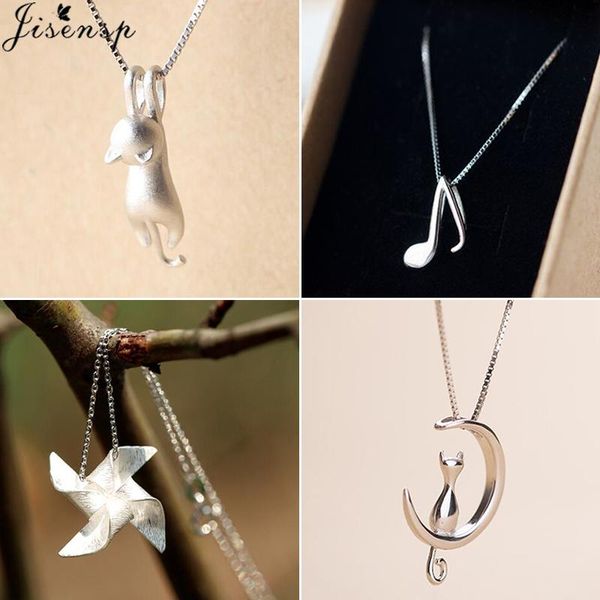 

pendant necklaces jisensp fashion simple music symbols necklace for women cartoon animal cat statement pendants ketting jewelry gift, Silver