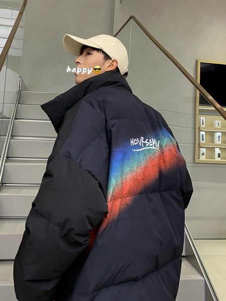 

oatu fashion men women parkas winter jacket clothing color down coat 20fw new mens printed jackets with letter streetwear solid 2 colors, Black;brown
