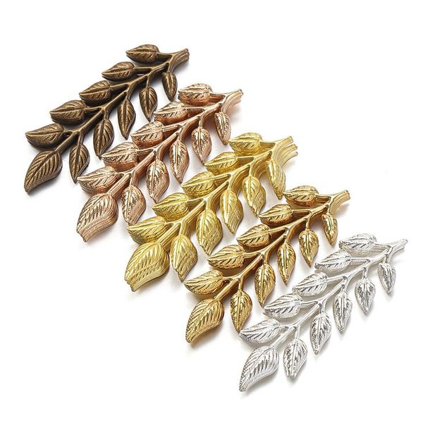 

20pcs 19x64mm gold silver copper leaf charms pendants findings for diy jewelry making necklace earring accessory handmade craft h qylyfy