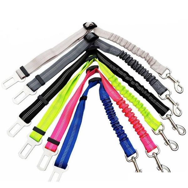 

pet dog cat car seat belt safety leads vehicle seatbelt harness elastic reflective dog seatbelt harness bungee dog leash clip hporl