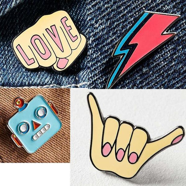 Pins, spille all'ingrosso- 1 pz illuminazione della Corea per le donne carino amore dato tuta collare pins spilla abbigliamento accessori P13251