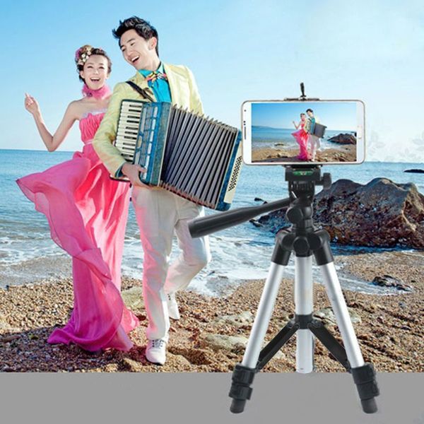 

portable adjustable tripod flexible stand mount holder clip set universal tripods phone +bag for iphone samsung