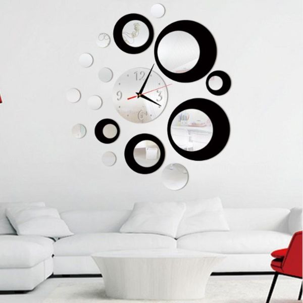 

wall clocks clock circle around 3d watch sticker diy art home decoration living room quartz brief design for tool1